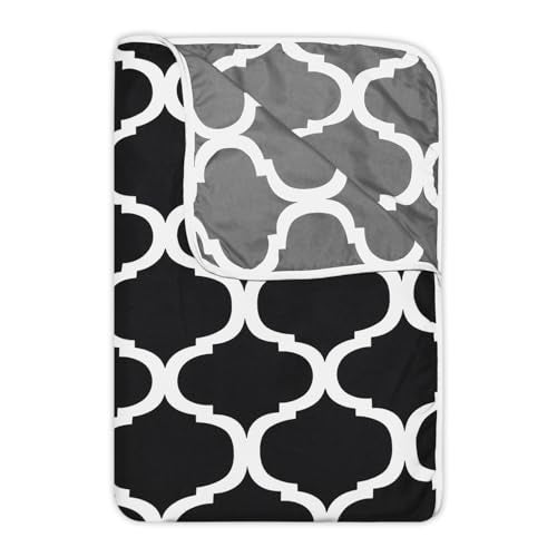 Divine Casa 120 GSM Microfiber Single Dohar | Soft & Lightweight Throw Blanket | Cozy & Breathable | All-Season Comfort | 210 x 140 CM | Moroccan Pattern | Caviar - Image 3