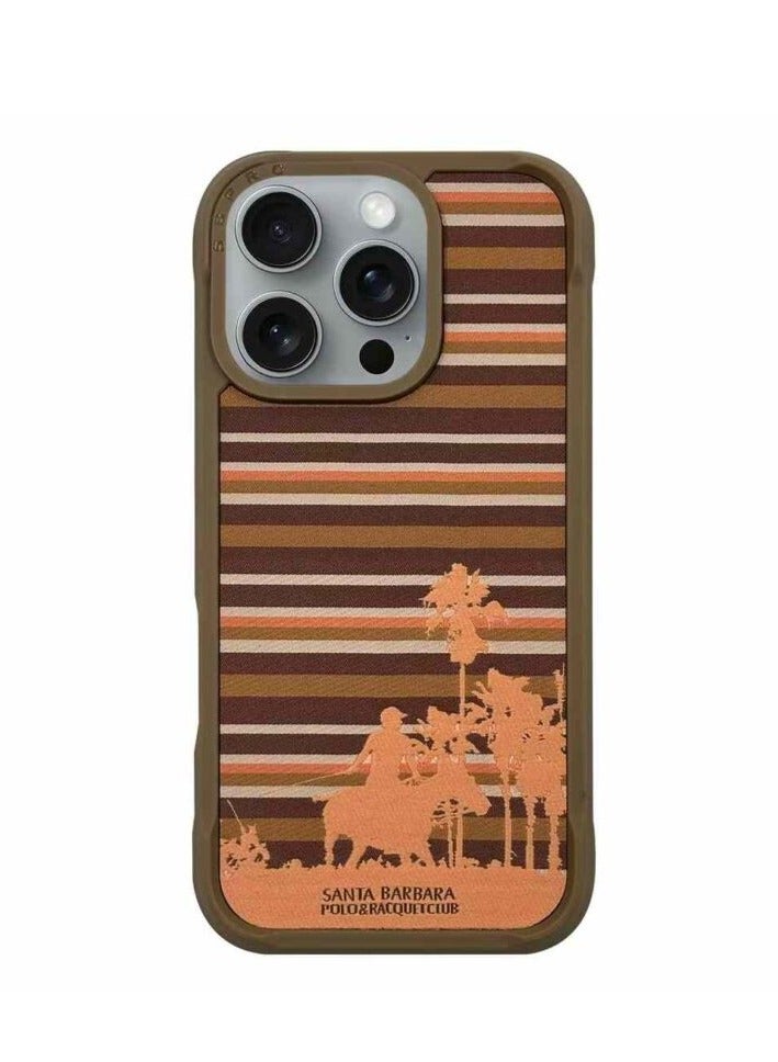 Santa Barabara Polo Santa Barbara Elijah Series Leather Case iPhone 16 Pro Max -Brown