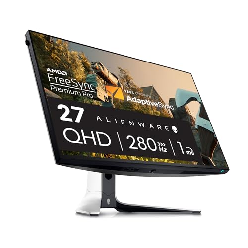 Alienware AW2723DF Gaming Monitor - 27-inch (2560 x 1440) 240Hz Display (DP 1.4), 1ms Response Time, NVIDIA G-Sync, Preset OSD Modes, Height/Tilt/Swivel/Pivot Adjustability - Lunar Light - Image 1