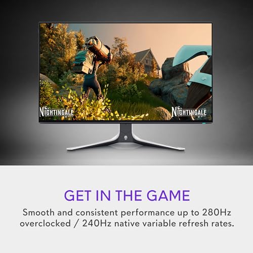 Alienware AW2723DF Gaming Monitor - 27-inch (2560 x 1440) 240Hz Display (DP 1.4), 1ms Response Time, NVIDIA G-Sync, Preset OSD Modes, Height/Tilt/Swivel/Pivot Adjustability - Lunar Light - Image 2
