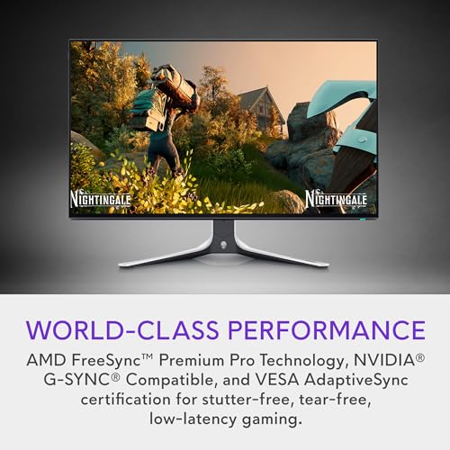 Alienware AW2723DF Gaming Monitor - 27-inch (2560 x 1440) 240Hz Display (DP 1.4), 1ms Response Time, NVIDIA G-Sync, Preset OSD Modes, Height/Tilt/Swivel/Pivot Adjustability - Lunar Light - Image 3