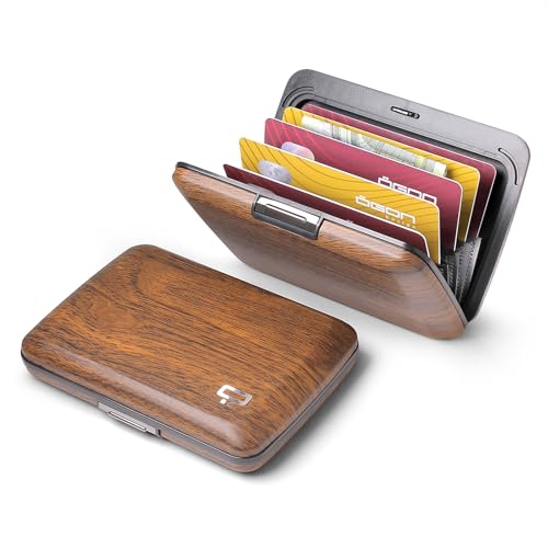 ÖGON -DESIGNS- Aluminum card holder with metal lock, RFID protection against fraud and demagnetization, compact wallet, Smart Case OSLO model - Image 2