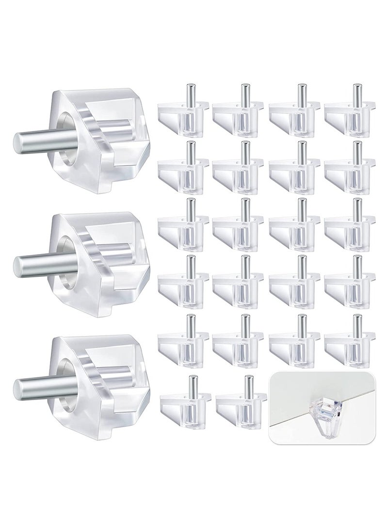 Excefore 100 Pieces Supporting Rivet, 3 Millimeters or 1/8 Inch Shelf Support Peg Clear Plastic Support Small Cabinet Shelf Pins Replacement Peg Cabinet Shelf Supports Pins Shelf Holder Pins  - Image 1
