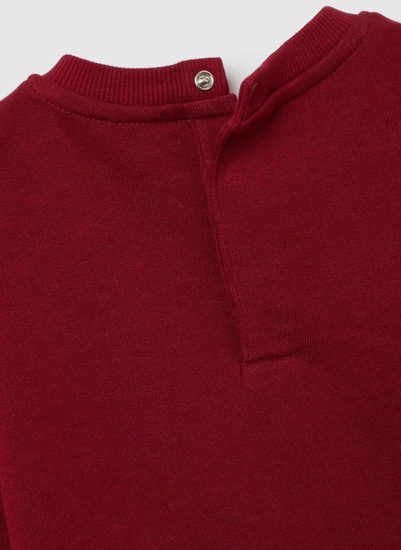 Ovs  OVS Children'S Oversized Pure Cotton Red Sweatshirt With Print And Crew Neck for Men | Best Price UAE