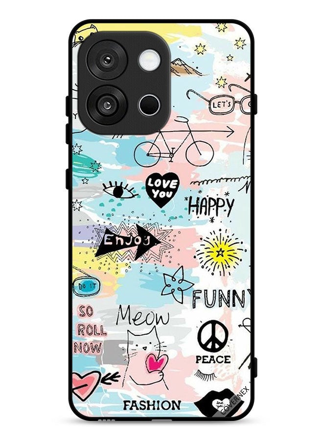 Covernex OnePlus 13s Protective Case Cover Doodle Meow Enjoy - Image 1