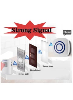 Y&D Infrared Motion Sensor Ring Alarm Entry Alert Visitor Doorbell Home Security Driveway Kit  - Image 2