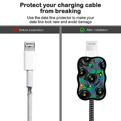 VNJ ACCESSORIES Protective Charger Case for iPhone 18W 20W iPhone 16 15 14 13 12 11 Pro Max Charging Cable Charger Protective Cover Data Cable Protective Sleeve-Black Rose - Image 4