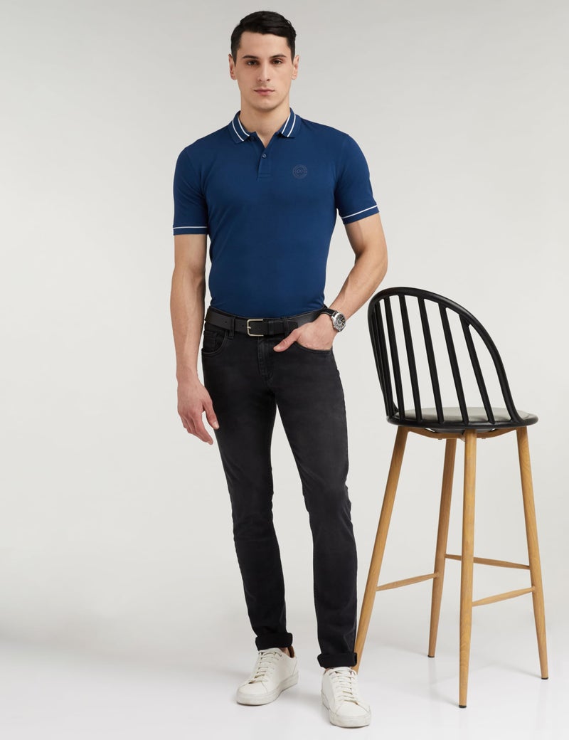 Peter England Men's Premium Skinny Fit Stretchable Jeans Black - Image 2