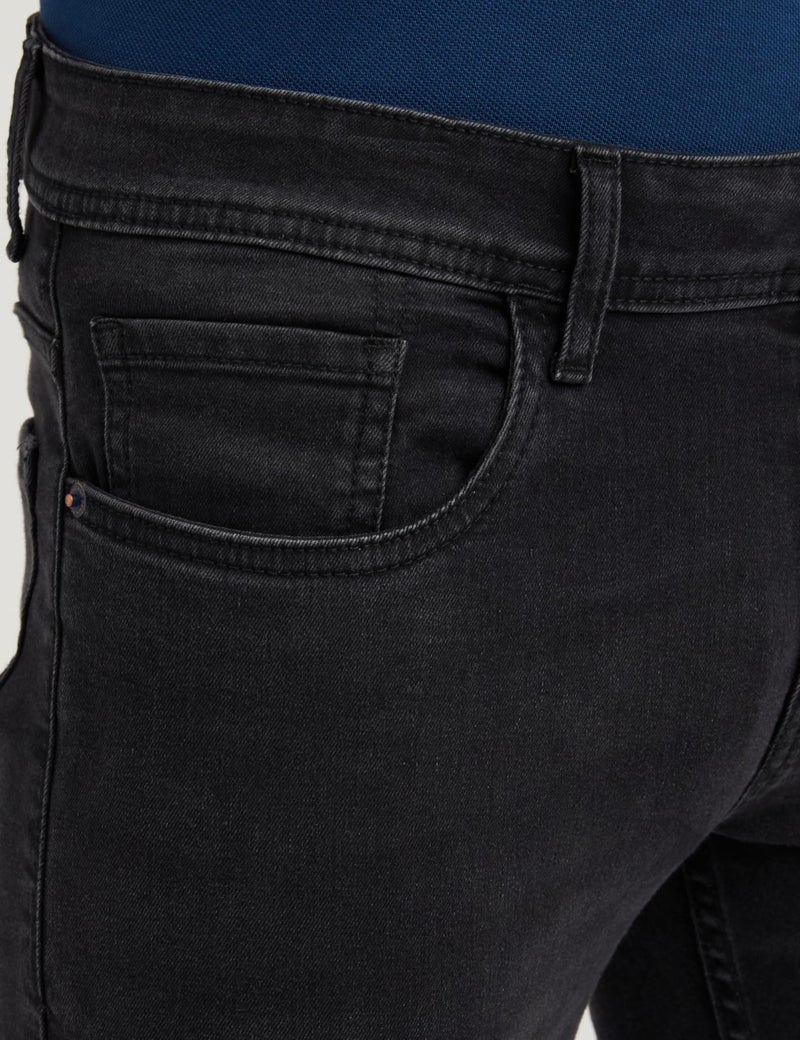Peter England Men's Premium Skinny Fit Stretchable Jeans Black - Image 3