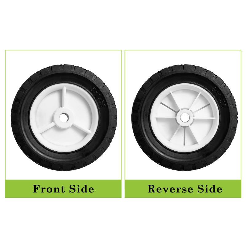Parts Camp 6 inch Plastic Wheel Fits Oregon 72-106 hand trucks, lawnmowers, utility carts,BBQ Grills, Radio Flyer Wagon Trash Can Universal Wheel 9610 - Image 4