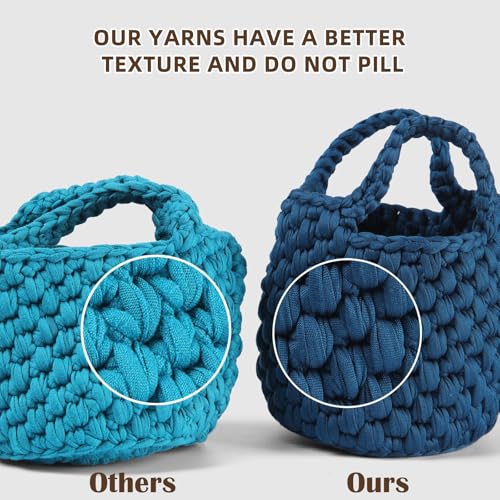 MSyarn 400g T Shirt Yarn, Tshirt Crochet Yarn for Crocheting Bag/Craft Project/Home Decor, 14.1oz/400g, 120yd/110m Crochet with Polyester Spandex Blend Stretch Fabric(Light Beige) - Image 3