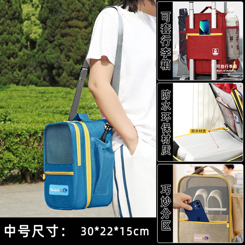 Eco-Friendly Travel Organizer 2024 Upgraded Shoes Bag Khaki: medium: 30*22 * 15cm - Image 3