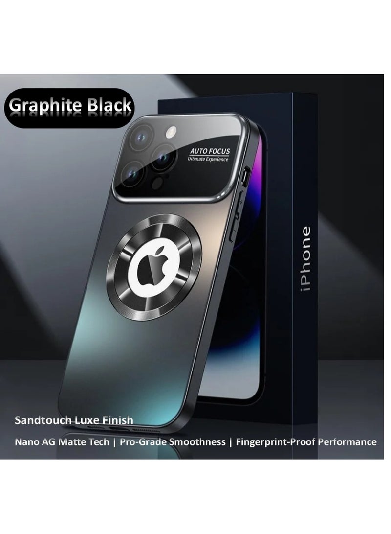 Stylish Large Window Case for iPhone 16 Pro Max - Compatible with MagSafe Slim Matte Finish Shockproof Phone Case with Showcase, Full Camera Lens Protection, Anti-Fingerprint Dustproof TPU Cover (Black) - Image 2