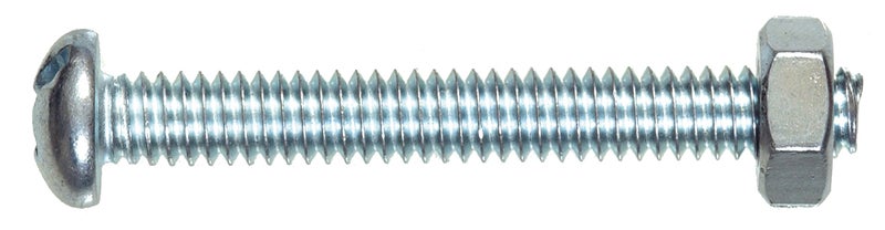 Hillman The Hillman Group 35220 Round Head Combo Machine Screw with Nut 14 x 212Inch 25Pack
