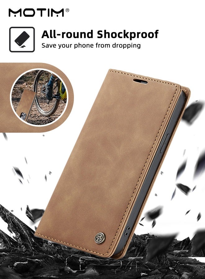 Motim iPhone 15 Pro Case 6.1 Inch Premium Flip Leather Protection Anti-Drop Phone Case with Wallet Shockproof Protective Kickstand Case Cover for iPhone 15 Pro - Image 2
