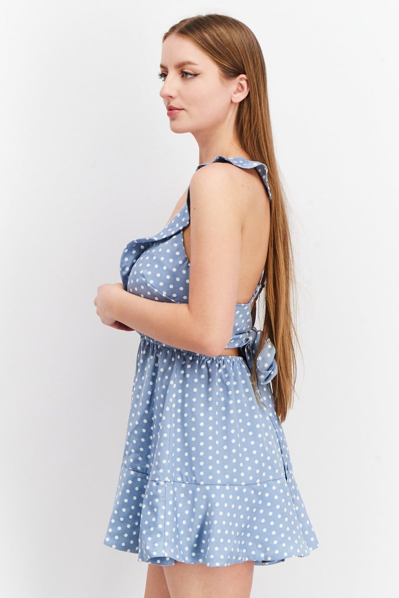 NA-KD Anika Teller x NA-KD Women Polka Dots Playsuit, Multicolor  - Image 4