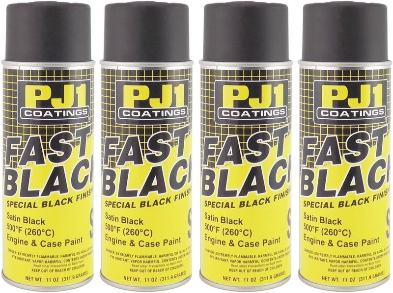 16-SAT-4PK Satin Black Engine Spray Paint, 44 oz, 4 Pack
