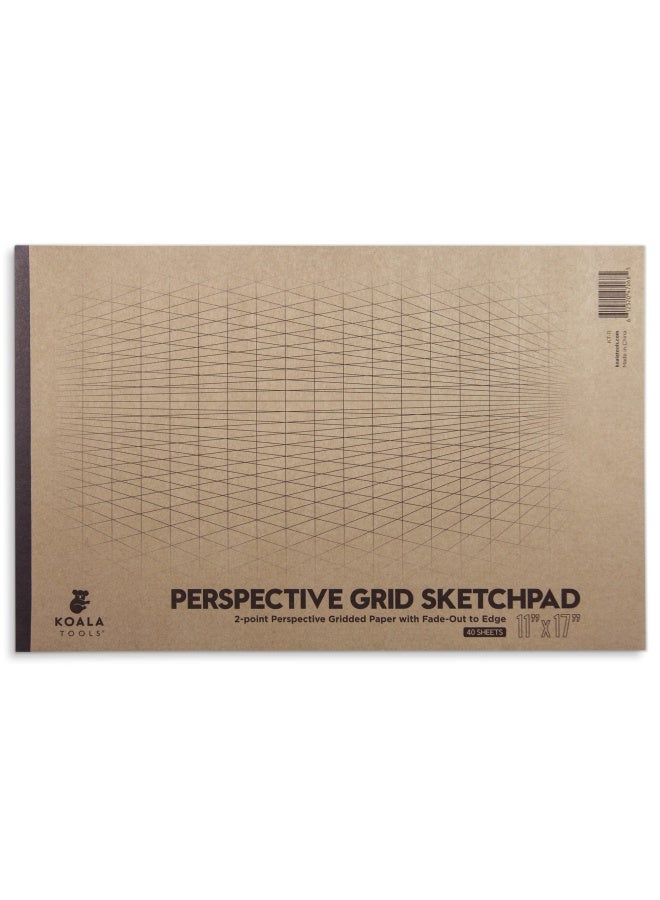 Koala Tools | Drawing Perspective (1 and 2-Point) Large Sketch Pad (2 Point - 11 x 17) - Image 1