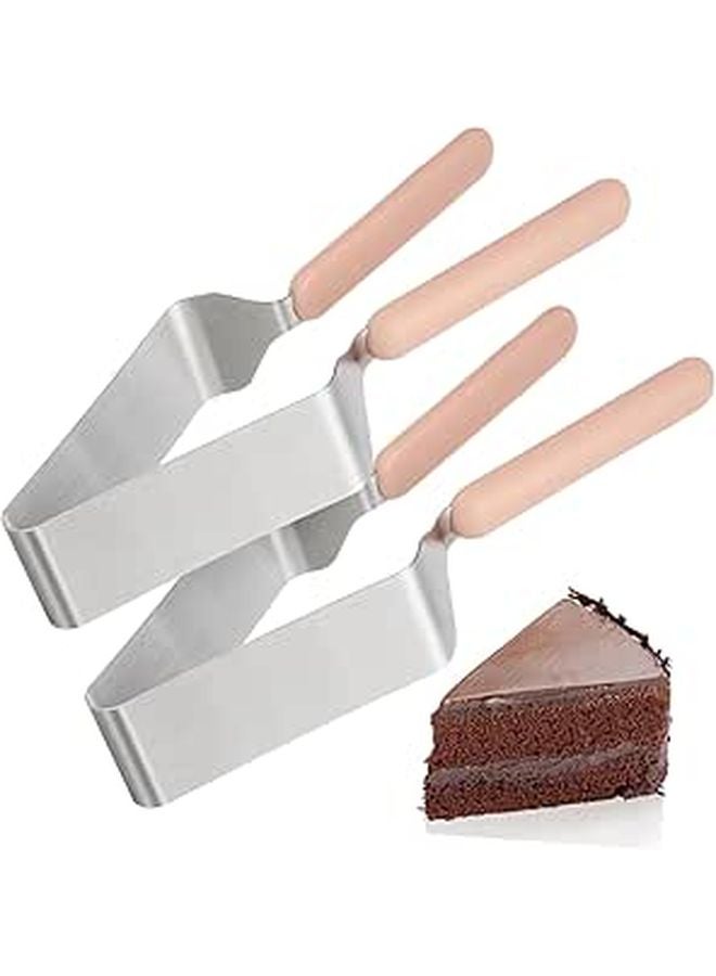 2Pcs Stainless Steel Cake Cutter and Slicer Set with Portion Marker for Cheesecakes Desserts - Image 1