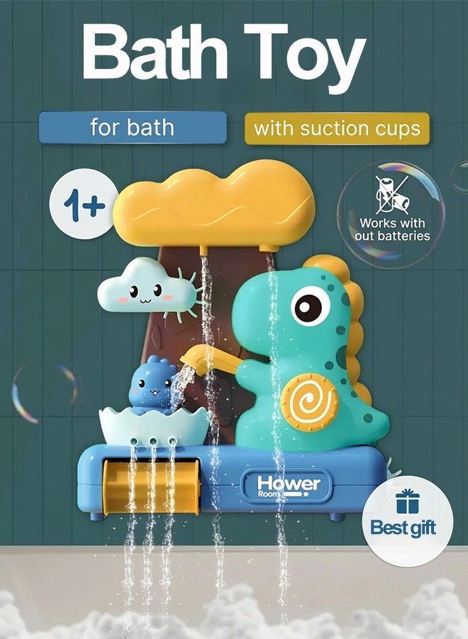 Baby Bath Toys Dinosaur Bath Toys for Kids Toddlers Educational Bathtub Water Toy with Suction Cup Safety Kids Bath Tub Shower Playset Bath Swimming Wind Up Toys Infant Bathtime Fun Birthday Gift for 1 2 3 4 5 Years Old Baby Girls Boys - Image 1