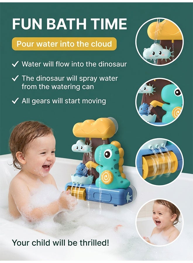 Baby Bath Toys Dinosaur Bath Toys for Kids Toddlers Educational Bathtub Water Toy with Suction Cup Safety Kids Bath Tub Shower Playset Bath Swimming Wind Up Toys Infant Bathtime Fun Birthday Gift for 1 2 3 4 5 Years Old Baby Girls Boys - Image 5