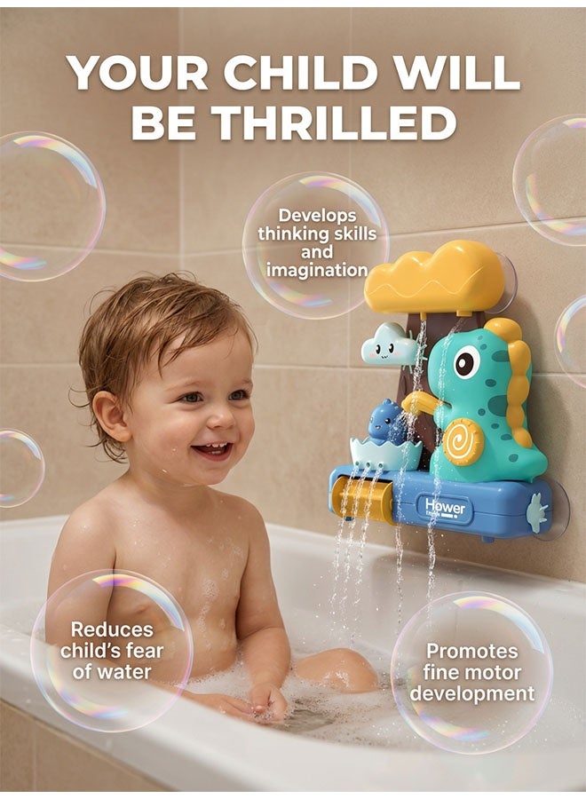 Baby Bath Toys Dinosaur Bath Toys for Kids Toddlers Educational Bathtub Water Toy with Suction Cup Safety Kids Bath Tub Shower Playset Bath Swimming Wind Up Toys Infant Bathtime Fun Birthday Gift for 1 2 3 4 5 Years Old Baby Girls Boys - Image 4