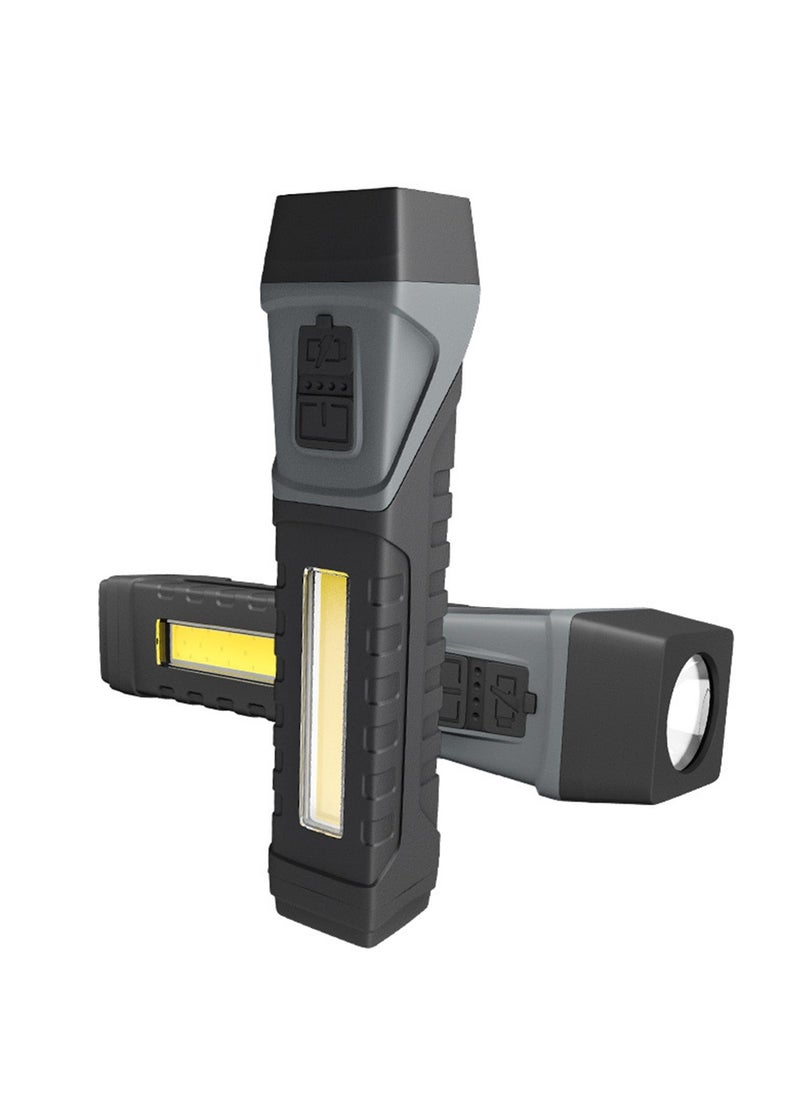 SYOSI - LED Torch Rechargeable, Super Bright Work Light with 5 Modes lighting Torch Flashlight with Magnetic Base & Clip, 90° Folding Portable Inspection Light for Garage Workshop Emergency - Image 1