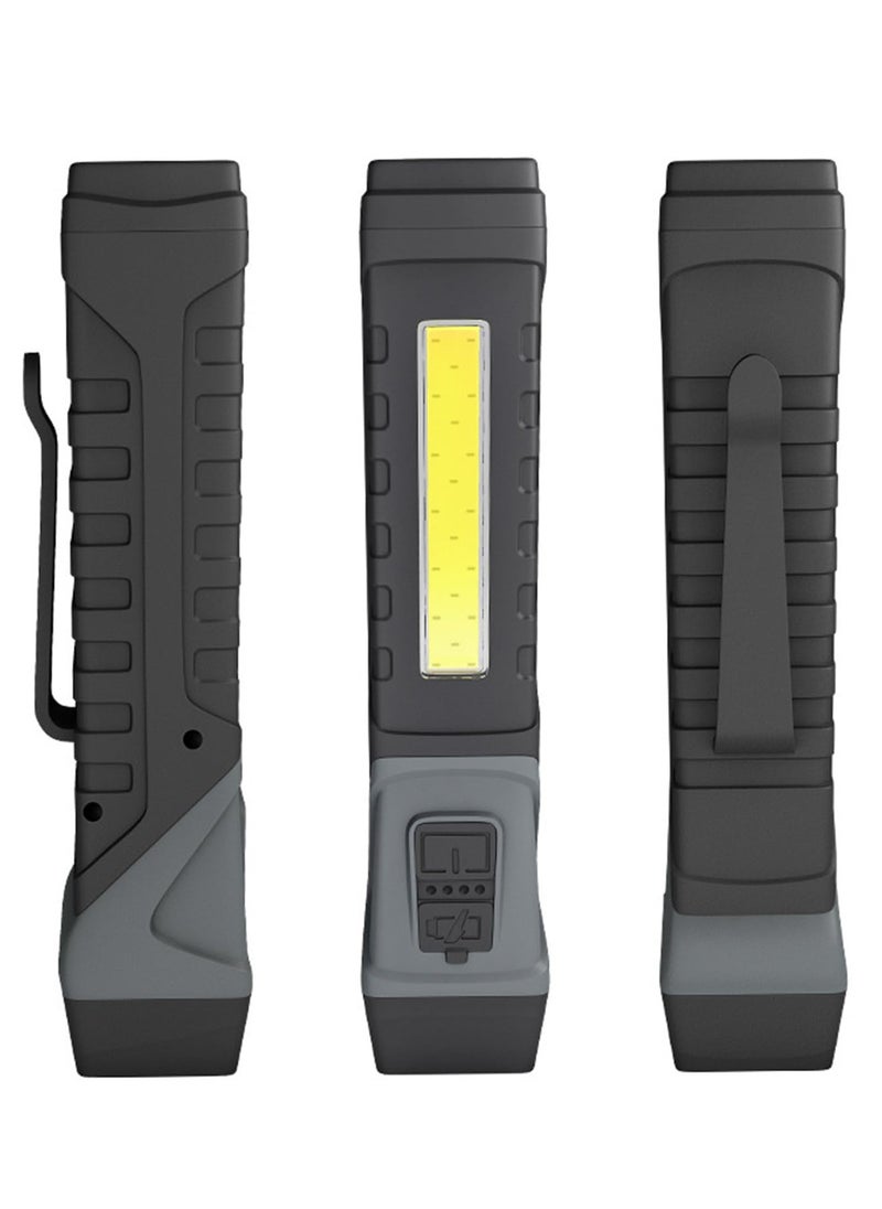 SYOSI - LED Torch Rechargeable, Super Bright Work Light with 5 Modes lighting Torch Flashlight with Magnetic Base & Clip, 90° Folding Portable Inspection Light for Garage Workshop Emergency - Image 1