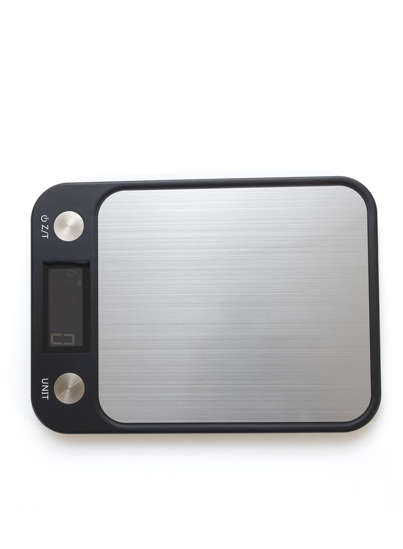 Home Care Home Care Kitchen Scale with Digital Display in Grams, Kilograms, Mililiters, Cooking and Dieting,  With LCD Display Stainless Steel (Black)  - Image 5
