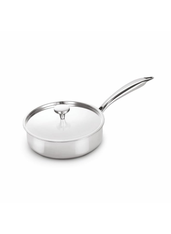 Alda Primero Tri-ply Stainless Steel Saute Pan with Lid 24cm, 2.5ltr - Image 1