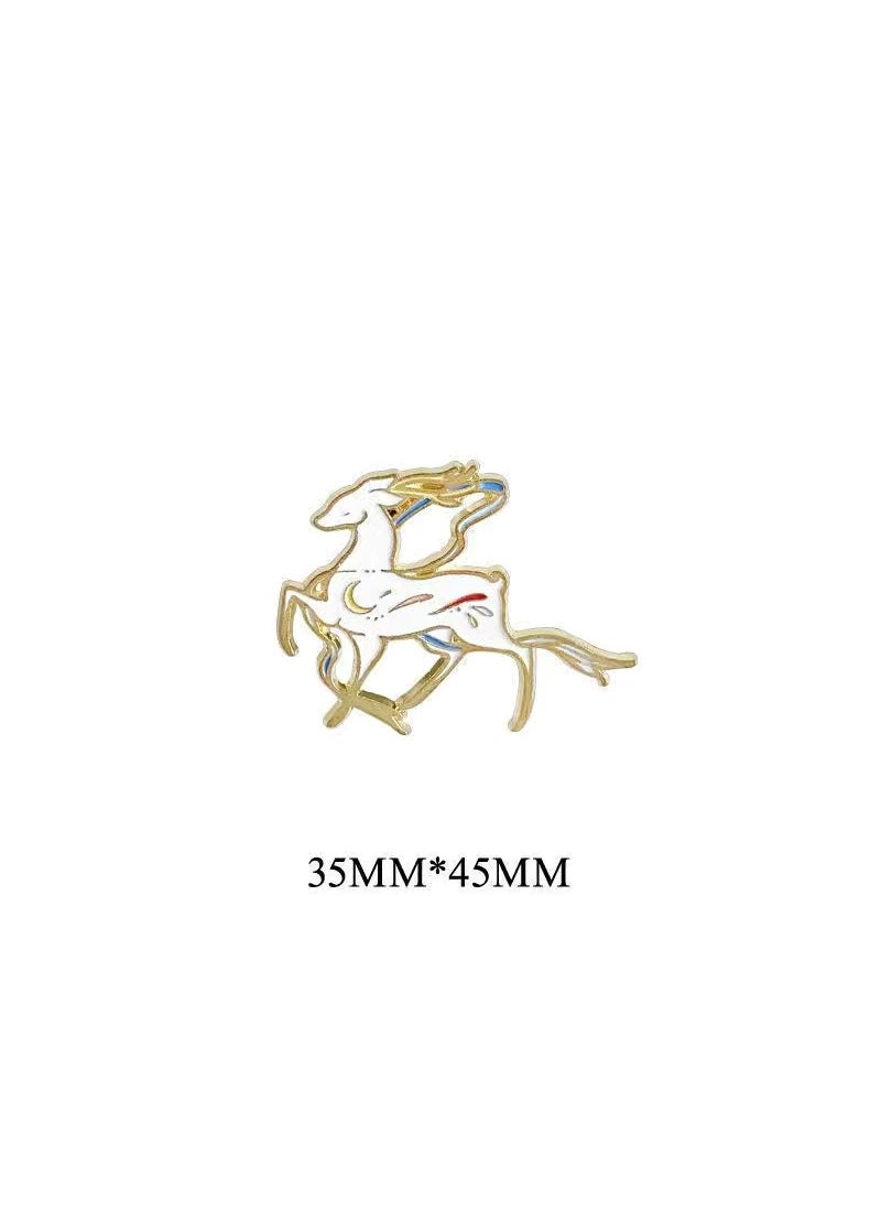 Generic - Retro Chinese Style Chest Pin Creative Different Needle Backpack Decoration Accessory Chest Pin Artistic Unisex Animal Shaped 4# God deer - Image 1