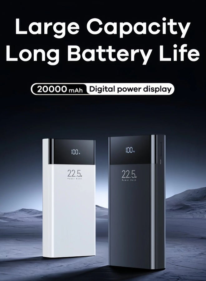 REMAX 20000mAh Power Bank, 20W+22.5W PD Fast Charging, Bidirectional Fast Charging, Power Display, Large Capacity Battery, Ultra-Light Portable Design, USB-C Interface, Compatible With iPhone 17/16/15/14/Air/Pro/ProMax/iPad/Samsung/Xiaomi, Etc. Black - Image 2