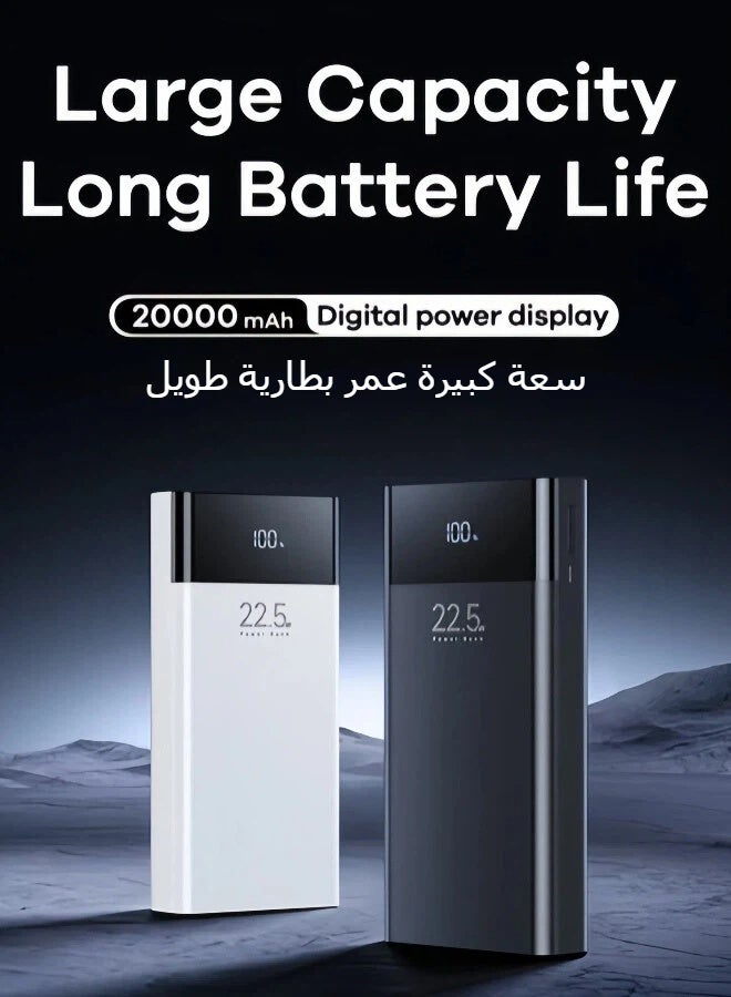 ريماكس باور بانك بسعة 20000 مللي أمبير، شحن سريع ثنائي الاتجاه PD بقوة 20 واط + 22.5 واط، مؤشر مستوى الشحن، بطارية ذات سعة كبيرة، تصميم خفيف الوزن للغاية، منفذ USB-C، متوافق مع أجهزة iPhone 17/16/15/14/Air/Pro/ProMax/iPad/Samsung/Xiaomi وغيرها. أسود - Image 2
