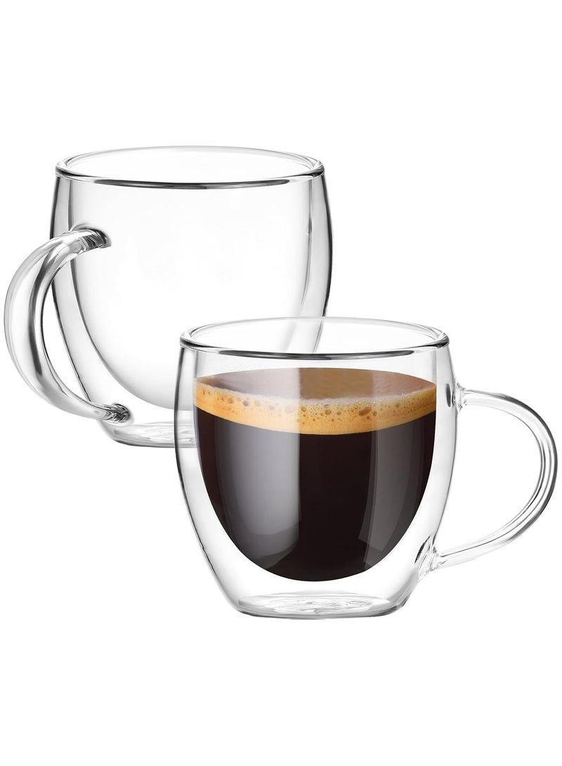 TYCOM Double Wall Cup, Elegant Classic Design, Glasses for Water, Juice, Beer, Wine, and Cocktails and All Purpose Occassion Use, 2 pcs, 250 ml - Image 1