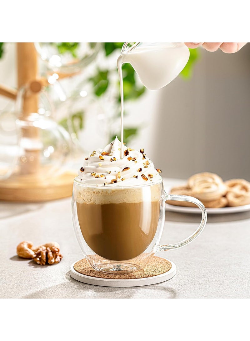 TYCOM Double Wall Cup, Elegant Classic Design, Glasses for Water, Juice, Beer, Wine, and Cocktails and All Purpose Occassion Use, 2 pcs, 250 ml - Image 2