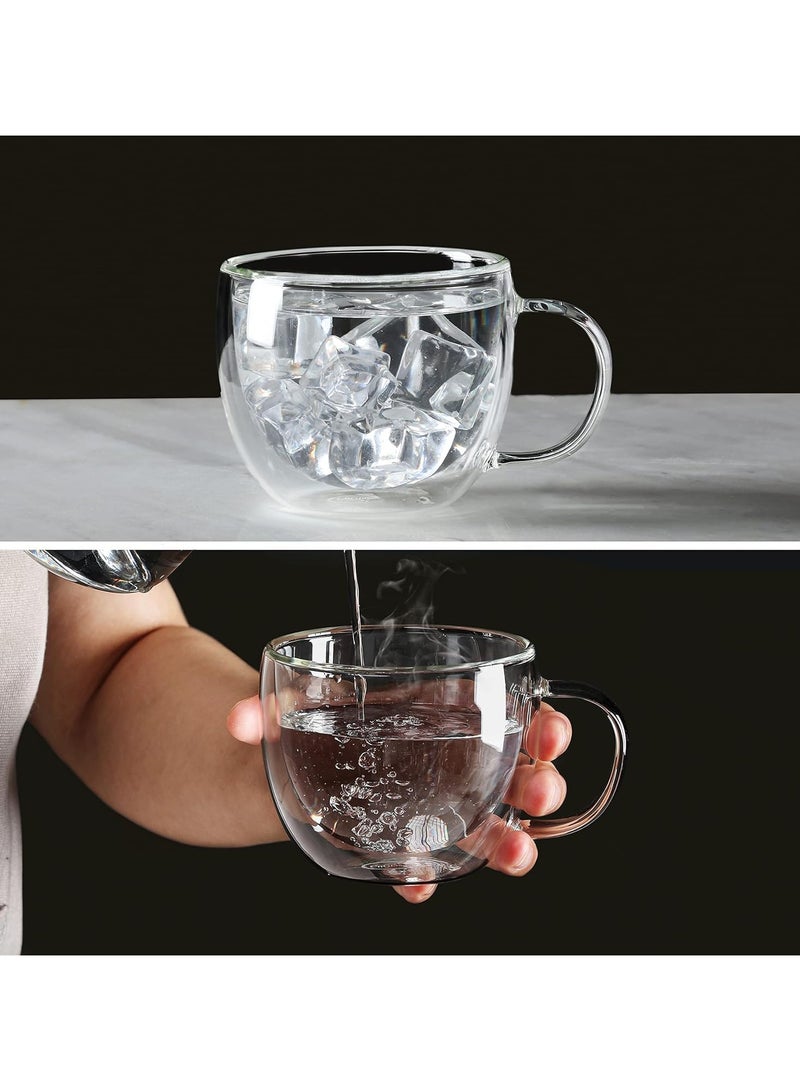 TYCOM Double Wall Cup, Elegant Classic Design, Glasses for Water, Juice, Beer, Wine, and Cocktails and All Purpose Occassion Use, 2 pcs, 250 ml - Image 3