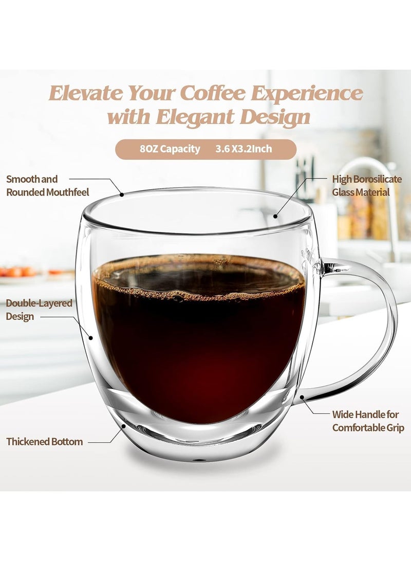 TYCOM Double Wall Cup, Elegant Classic Design, Glasses for Water, Juice, Beer, Wine, and Cocktails and All Purpose Occassion Use, 2 pcs, 250 ml - Image 4