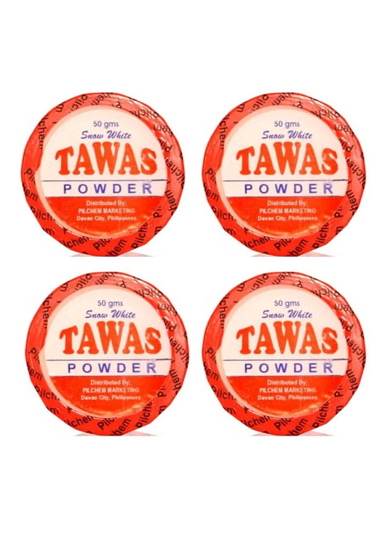 Snow White Tawas Deodorant Powder 50gm 4 Pieces