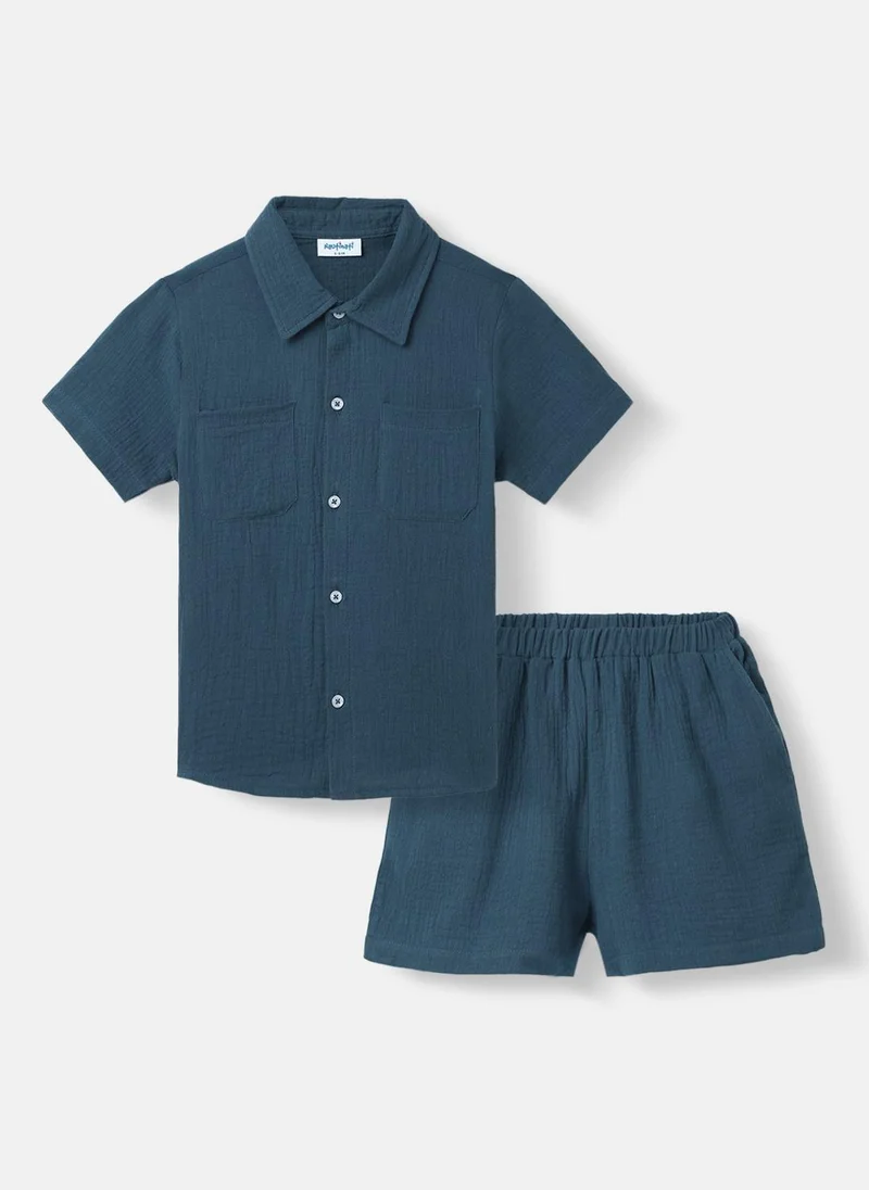 نوتيناتي Boys’ Shirt and Shorts Set | Front Pocket Shirt | Clothing Set for 2-10 Years
