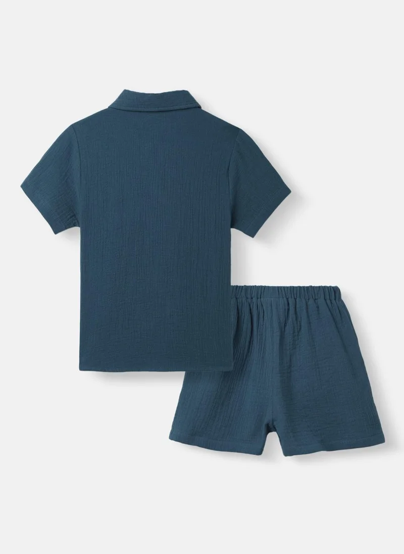 نوتيناتي Boys’ Shirt and Shorts Set | Front Pocket Shirt | Clothing Set for 2-10 Years