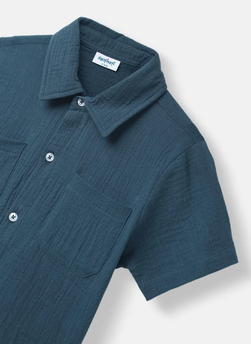 Nautinati Boys’ Shirt and Shorts Set | Front Pocket Shirt | Clothing Set for 2-10 Years
