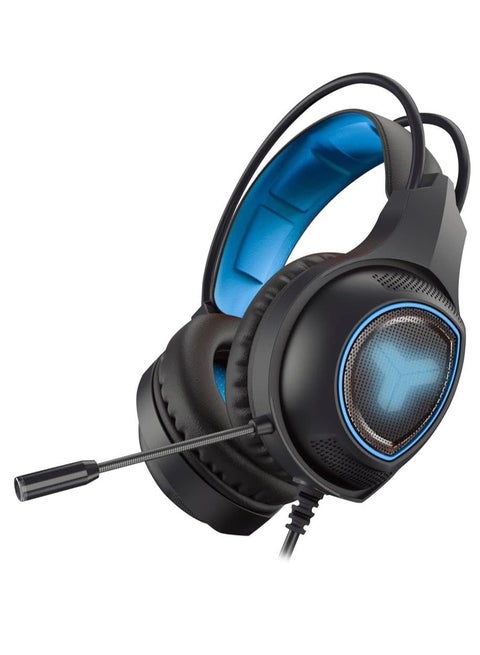 PS4 Headset 7.1 Surround Sound with Mic, Gaming Headset for PC, Heavy Bass, Telescopic, Noise Isolating, Wired, FPV Compatible, LED Light, Over Ear
