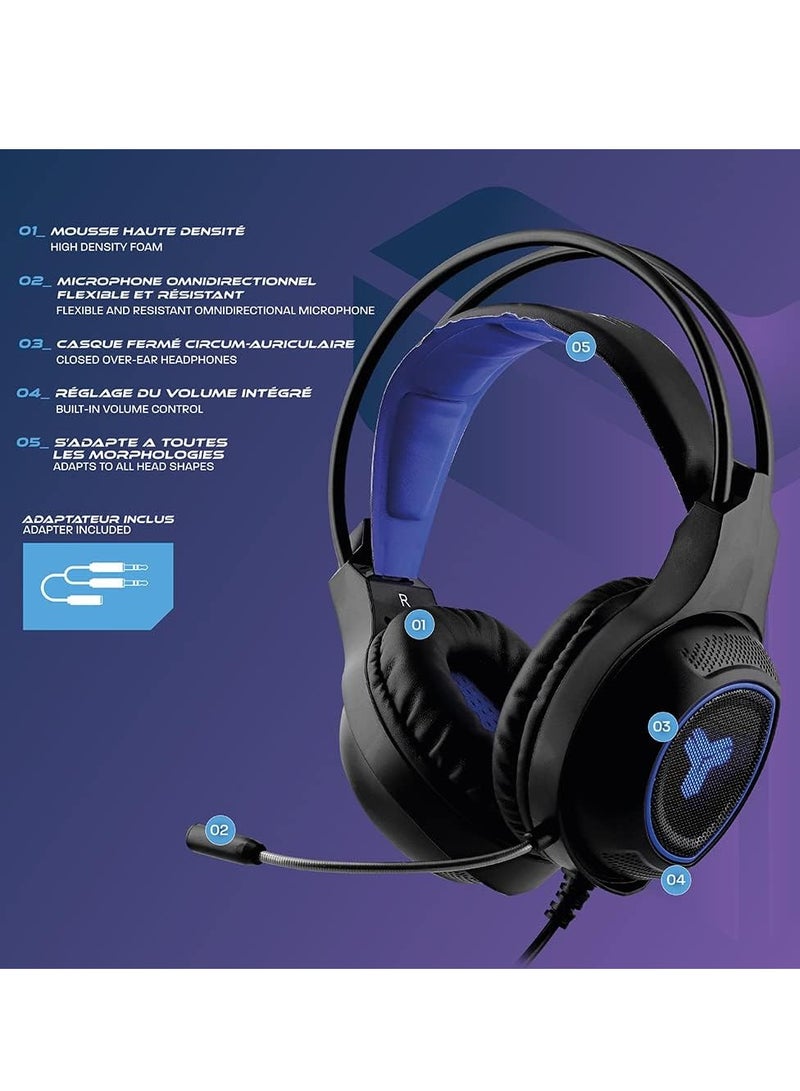 Avalon Pharma PS4 Headset 7.1 Surround Sound with Mic, Gaming Headset for PC, Heavy Bass, Telescopic, Noise Isolating, Wired, FPV Compatible, LED Light, Over Ear - Image 4