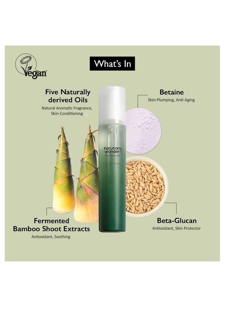 HARUHARU Haruharu Wonder Black Bamboo Mist - Hydrating and Firming skin, Black rice, Panax ginseng for clean and smooth skin surface (5.07 fl.oz) | Vegan, Crurelty Free, EWG-Green - Image 3