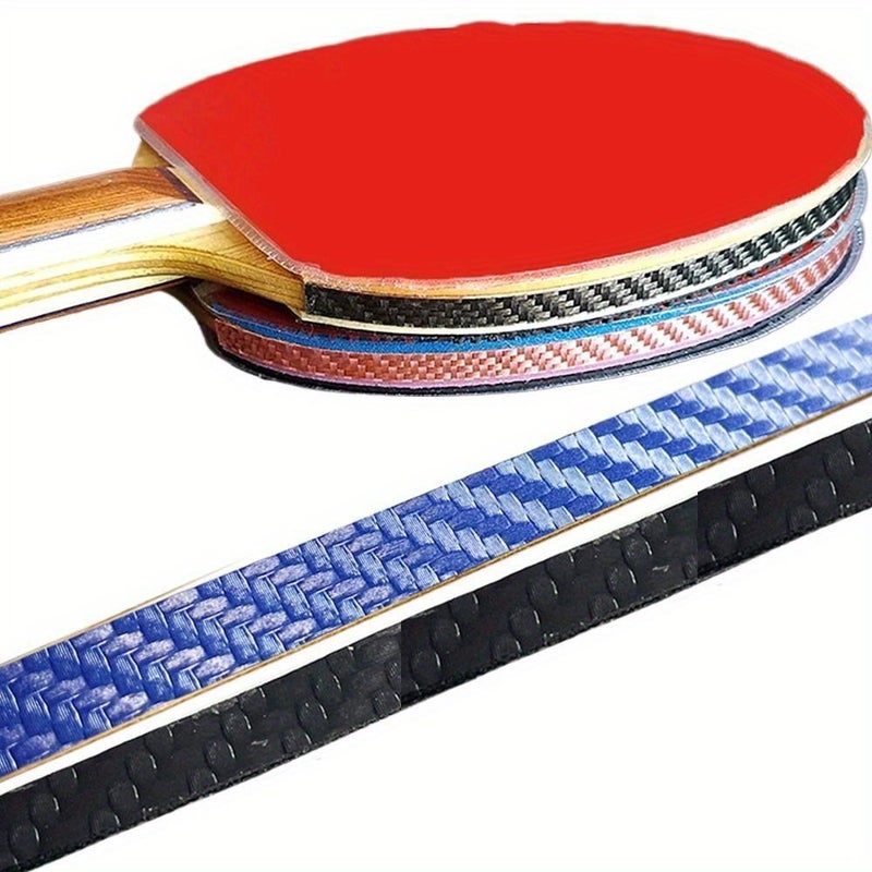Black Thickened PU Protective Strip 8mm Table Tennis Racket Edge Guard Self-Adhesive Carbon Fiber Textured Edge Protection Strip - Image 5