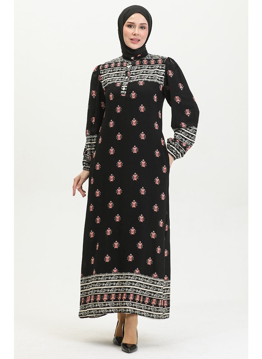 Viscose Patterned Dress 0397-01 Black - pzsku/Z6D32F82B64AED4959230Z/45/_/1738801455/7415f35c-b2ac-4926-89ba-519dee7a9a18