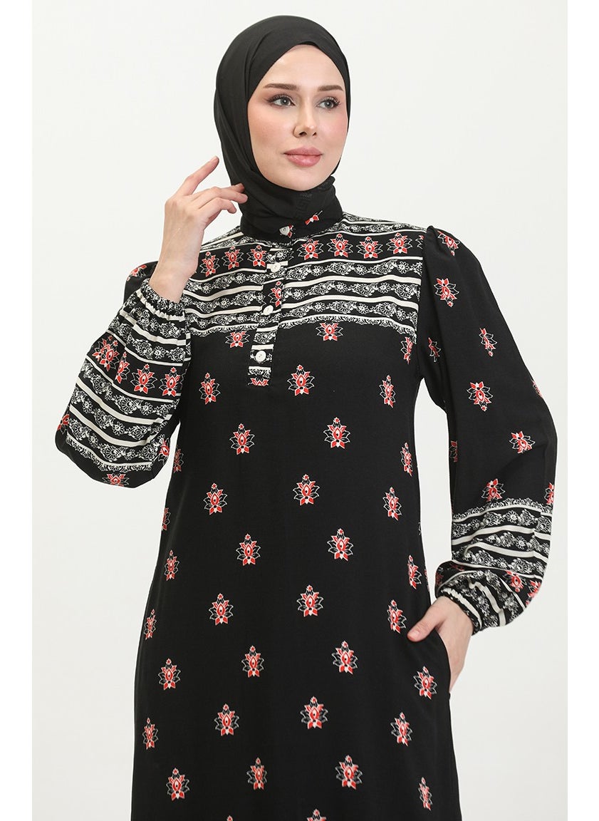 Viscose Patterned Dress 0397-01 Black - pzsku/Z6D32F82B64AED4959230Z/45/_/1738801455/8ae2da1e-3e1f-4492-8f31-8716739ca8d6