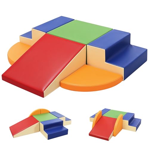 TODIBY 6Piece Soft PU Leather Toddlers Climbing Toys Extra Large Foam Climbing Blocks for Toddlers Play Gym Climber Structures for Toddler 3 Baby Climb and Crawl Activity Indoor SetXL Size - Image 1