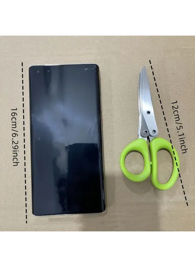 مقص أعشاب متعدد الطبقات لتقطيع الأعشاب والبصل الأخضر 1 قطعة مقص مطبخ مع غطاء أمان تصميم سهل التنظيف - Image 5