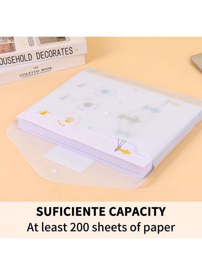 EOOUT 24 Pack Plastic Envelopes Plastic File Folders, Poly Folders with Snap Closure, A4 Size File Envelopes with Label Pocket for Documents School Office Supplies - Image 3